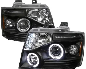 Spec-D Black Halo LED Projector Headlights Chevy Avalanche 2007-2010