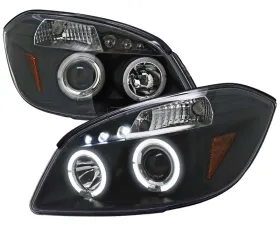Spec-D Black Halo LED Projector Headlights Chevy Cobalt 2005-2010