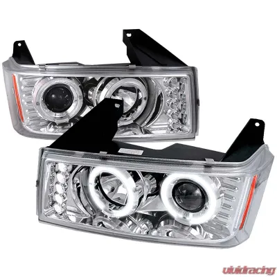 Spec-D Chrome Halo LED Projector Headlights Chevy Colorado 2004-2005 - 2LHP-COL04H-TM