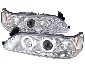 Spec-D Chrome Halo LED Projector Headlights Toyota Corolla 1993-1997