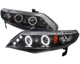 Spec-D Black Halo LED Projector Headlights Honda Civic 2006-2010 4D