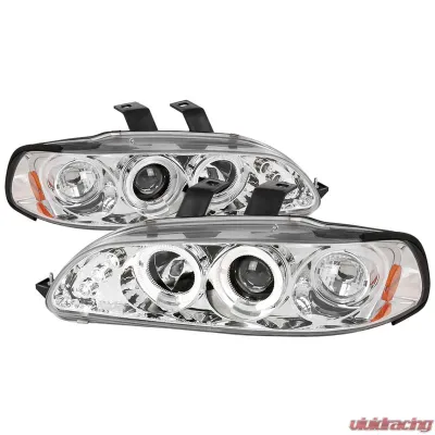 Spec-D Chrome Halo LED Projector Headlights Honda Civic 1992-1995 - 2LHP-CV923-TM