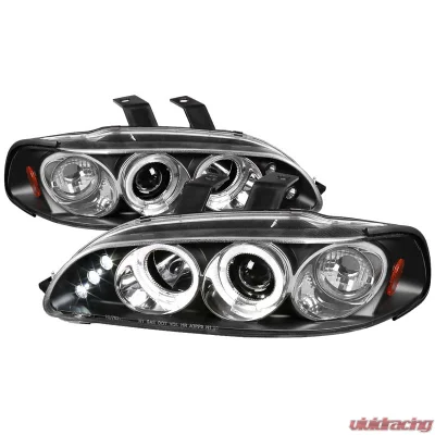 Spec-D Black Halo LED Projector Headlights Honda Civic 1992-1995 - 2LHP-CV923JM-TM