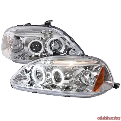 Spec-D Chrome Halo LED Projector Headlights Honda Civic 1996-1998 - 2LHP-CV96-TM
