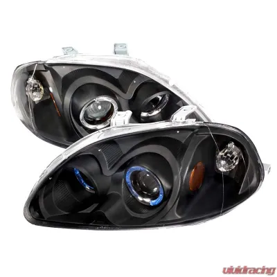 Spec-D Black Halo Projector Headlights Honda Civic 1996-1998 - 2LHP-CV96JM-KS