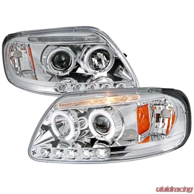 Spec-D V2 Chrome Halo LED Projector Headlights Ford F-20150 1997-2003 - 2LHP-F15097-TM