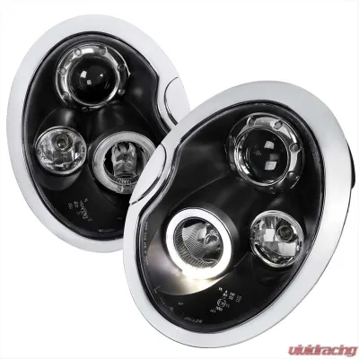 Spec-D Black Halo Projector Headlights Mini Cooper 2002-2005 - 2LHP-MINI01JM-TM