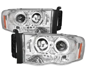 Spec-D Chrome Halo LED Projector Headlights Dodge Ram 2002-2005