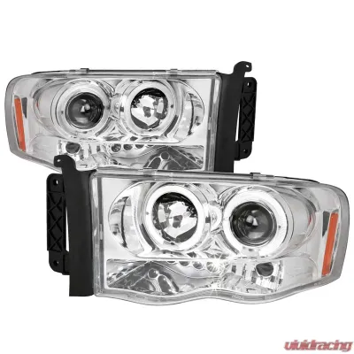 Spec-D Chrome Halo LED Projector Headlights Dodge Ram 2002-2005 - 2LHP-RAM02-TM