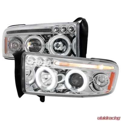 Spec-D Chrome Halo LED Projector Headlights Dodge Ram 1994-2001 - 2LHP-RAM94-TM