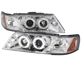 Spec-D Chrome Halo LED Projector Headlights Nissan Sentra 1995-1999