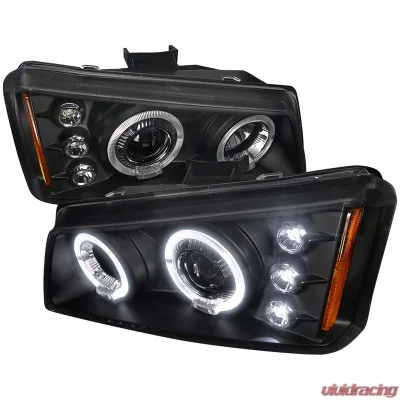 Spec-D Black Halo LED Projector Headlights Chevy Silverado 2003-2006 - 2LHP-SIV03JM-TM