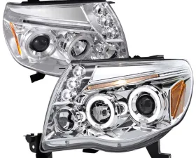 Spec-D Chrome Halo LED Projector Headlights Toyota Tacoma 2005-2010