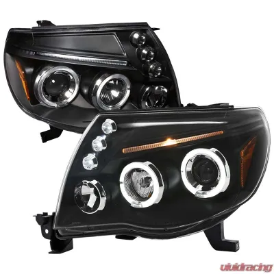 Spec-D Black Halo LED Projector Headlights Toyota Tacoma 2005-2010 - 2LHP-TAC06JM-TM