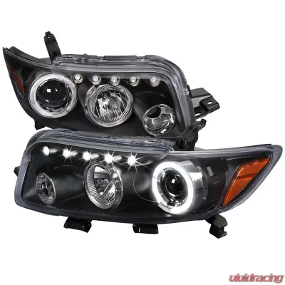 Spec-D Single Halo Projector Headlights (Matte Black Housing/Clear Lens) Scion xB 2008-2010 - 2LHP-XB08JM-TM