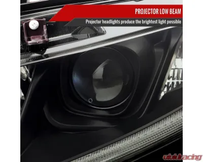 Spec-D LED Strip Factory Style Projector Headlights Matte Black Housing/Smoke Lens Honda Civic 2016-2021 - LHP-CV16SM-RO