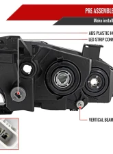 Spec-D LED Strip Factory Style Projector Headlights Matte Black Housing/Smoke Lens Honda Civic 2016-2021                                     - LHP-CV16SM-RO - Image 7