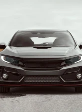Spec-D LED Strip Factory Style Projector Headlights Matte Black Housing/Smoke Lens Honda Civic 2016-2021                                     - LHP-CV16SM-RO - Image 10