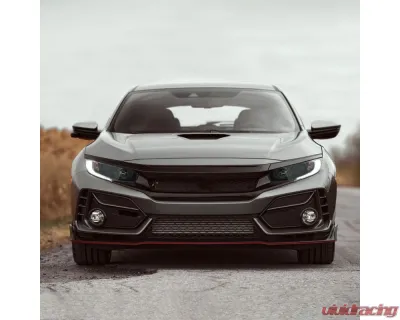 Spec-D LED Strip Factory Style Projector Headlights Matte Black Housing/Smoke Lens Honda Civic 2016-2021 - LHP-CV16SM-RO