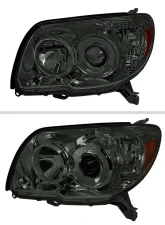 Spec-D Projector Style Headlights (Chrome Housing/Smoked Lens) Toyota 4Runner 2006-2009                                     - 2LHP-4RUN06G-GO - Image 2