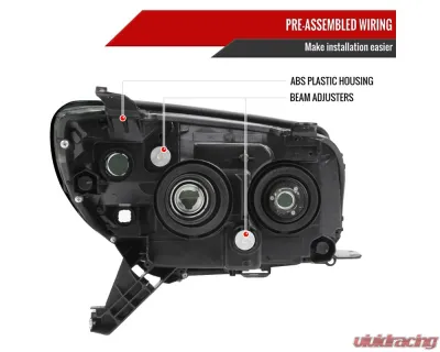 Spec-D Projector Style Headlights (Chrome Housing/Smoked Lens) Toyota 4Runner 2006-2009 - 2LHP-4RUN06G-GO