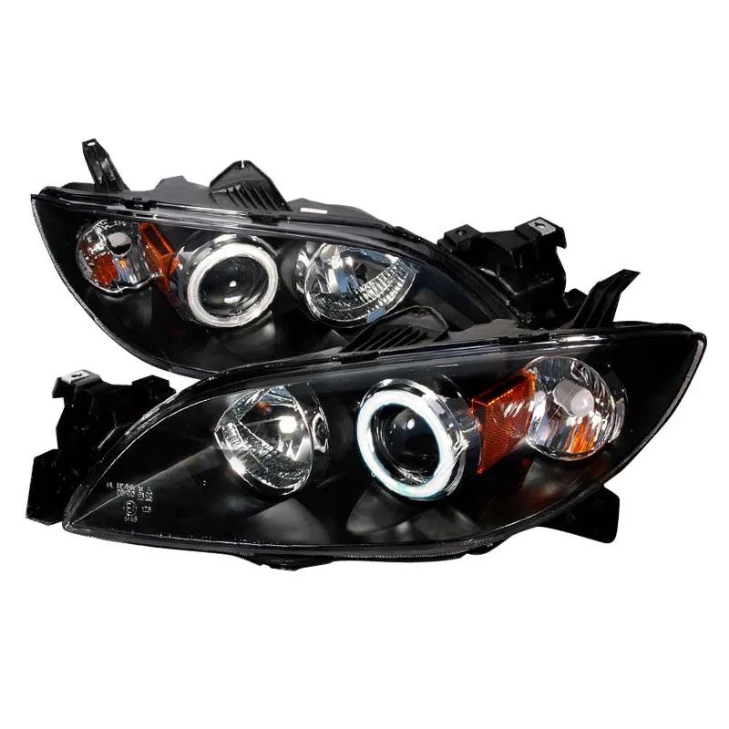 Spec-D Black CCFL Halo Projector Headlights Mazda 3 2004-2006 - 4LHP-MZ3044JM-KS