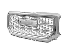 Spec-D Chrome Mesh Denali Style Hood Replacement Grille GMC Sierra 2016-2018