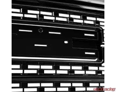 Spec-D Glossy Black Mesh Denali Style Hood Replacement Grille GMC Sierra 2016-2018 - HG-GMC1615JM-JB