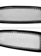 Spec-D Glossy Black 1PC Rivet Mesh Style Front Grille Dodge Ram 2002-2005                                     - HG-RAM02JMSS-HJ - Image 2