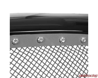Spec-D Glossy Black 1PC Rivet Mesh Style Front Grille Dodge Ram 2002-2005 - HG-RAM02JMSS-HJ