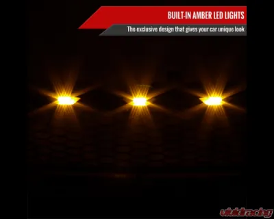 Spec-D Matte Black Mesh Replacement Grille w/ LED Lights Chevrolet 1999-2006 - HG-SIV99BB-LED-KH