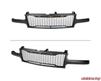 Spec-D Matte Black Mesh Replacement Grille w/ LED Lights Chevrolet 1999-2006 - HG-SIV99BB-LED-KH