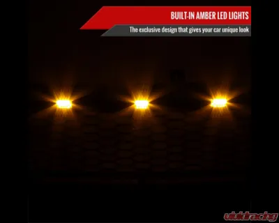 Spec-D Glossy Black Mesh Replacement Grille w/ LED Lights Chevrolet 1999-2006 - HG-SIV99JM-LED-KH