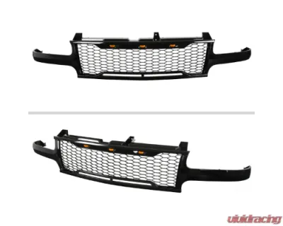 Spec-D Glossy Black Mesh Replacement Grille w/ LED Lights Chevrolet 1999-2006 - HG-SIV99JM-LED-KH