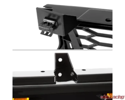 Spec-D Glossy Black Mesh Replacement Grille w/ LED Lights Chevrolet 1999-2006 - HG-SIV99JM-LED-KH