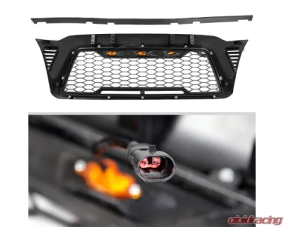 Spec-D Matte Black Mesh Replacement Grille w/ LED Lights Toyota Tacoma 2005-2011 - HG-TAC05BB-LED-KH