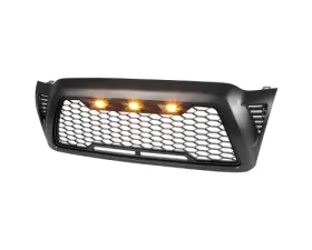 Spec-D Matte Black Mesh Replacement Grille w/ LED Lights Toyota Tacoma 2005-2011