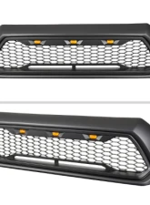 Spec-D Matte Black Mesh Replacement Grille w/ LED Lights Toyota Tacoma 2012-2015                                     - HG-TAC12BB-LED-KH - Image 3