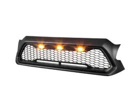 Spec-D Matte Black Mesh Replacement Grille w/ LED Lights Toyota Tacoma 2012-2015