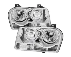 Spec-D Headlights Chrome Housing Clear Lens Use Stock Bulbs Chrysler 300 2005-2007
