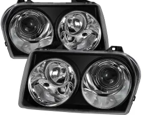 Spec-D Black Single Projector Headlights Chrysler 300 2005-2010