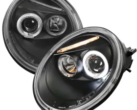 Spec-D Black Halo Projector Headlights Volkswagen Beetle 1998-2005
