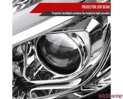 Spec-D Switchback Sequential LED Bar Projector Headlights (Chrome Housing/Clear Lens) Mercedes-Benz W204 C-Class 2012-2015 - LHP-BW20412-SQ-TM