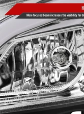 Spec-D Switchback Sequential LED Bar Projector Headlights (Chrome Housing/Clear Lens) Mercedes-Benz W204 C-Class 2012-2015                                     - LHP-BW20412-SQ-TM - Image 4