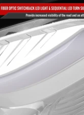 Spec-D Switchback Sequential LED Bar Projector Headlights (Chrome Housing/Clear Lens) Mercedes-Benz W204 C-Class 2012-2015                                     - LHP-BW20412-SQ-TM - Image 5