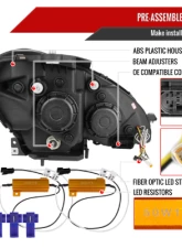 Spec-D Switchback Sequential LED Bar Projector Headlights (Chrome Housing/Clear Lens) Mercedes-Benz W204 C-Class 2012-2015                                     - LHP-BW20412-SQ-TM - Image 7