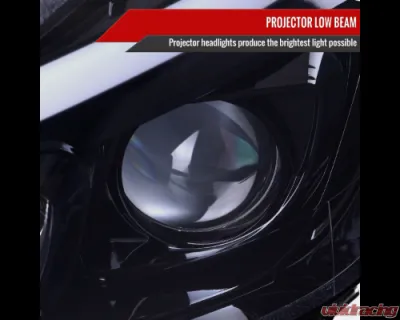 Spec-D Switchback Sequential LED Bar Projector Headlights (Matte Black Housing/Smoked Lens) Mercedes-Benz W204 C-Class 2012-2015 - LHP-BW20412G-SQ-TM