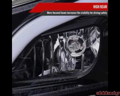 Spec-D Switchback Sequential LED Bar Projector Headlights (Matte Black Housing/Smoked Lens) Mercedes-Benz W204 C-Class 2012-2015 - LHP-BW20412G-SQ-TM