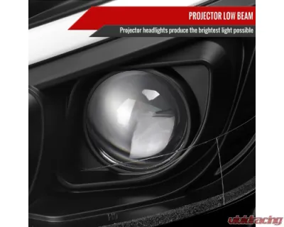 Spec-D Switchback Sequential LED Bar Projector Headlights (Matte Black Housing/Clear Lens) Mercedes-Benz W204 C-Class 2012-2015 - LHP-BW20412JM-SQ-TM