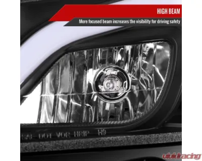 Spec-D Switchback Sequential LED Bar Projector Headlights (Matte Black Housing/Clear Lens) Mercedes-Benz W204 C-Class 2012-2015 - LHP-BW20412JM-SQ-TM